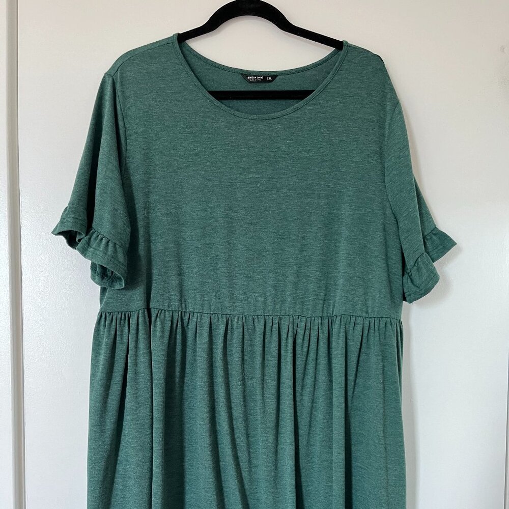 Ruffle Sleeve Short Dress Plus